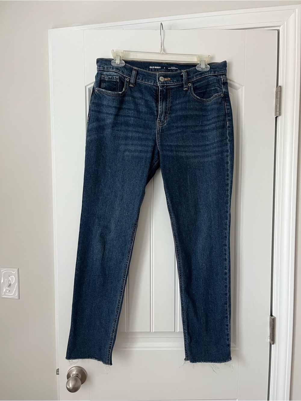 Old Navy Women's Dark Indigo Straight-Leg Mid-rise Jeans